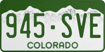 CO license plate 945SVE