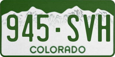 CO license plate 945SVH