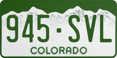 CO license plate 945SVL