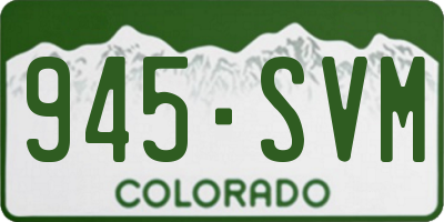 CO license plate 945SVM