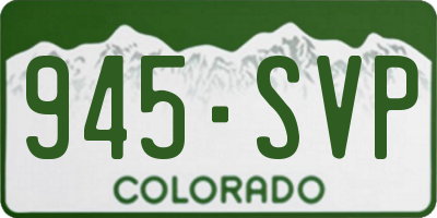 CO license plate 945SVP