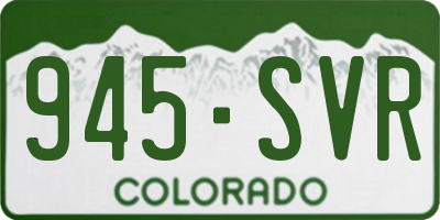 CO license plate 945SVR