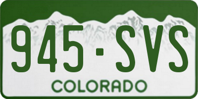 CO license plate 945SVS