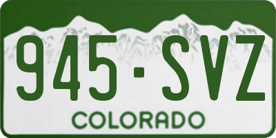 CO license plate 945SVZ