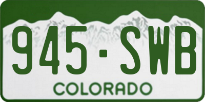 CO license plate 945SWB