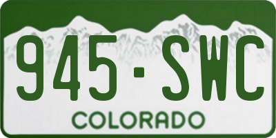 CO license plate 945SWC