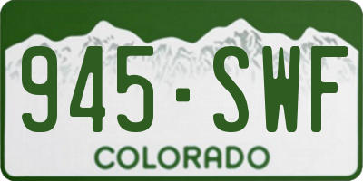 CO license plate 945SWF