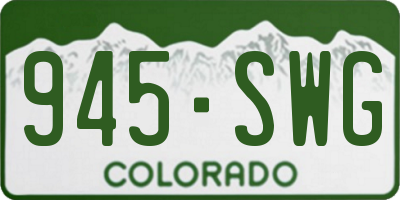 CO license plate 945SWG