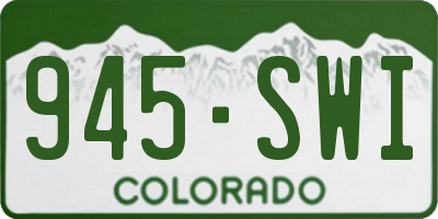 CO license plate 945SWI