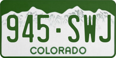 CO license plate 945SWJ