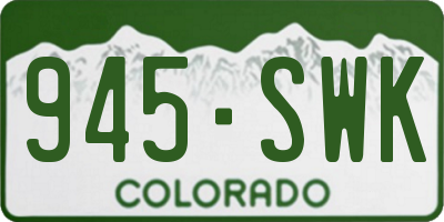 CO license plate 945SWK