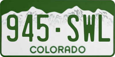 CO license plate 945SWL
