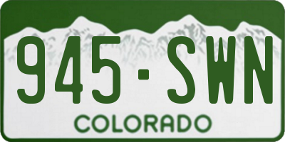 CO license plate 945SWN