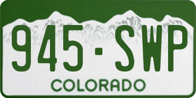 CO license plate 945SWP