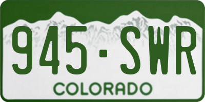 CO license plate 945SWR