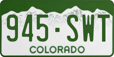 CO license plate 945SWT