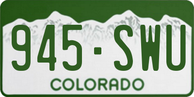 CO license plate 945SWU