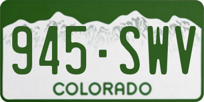 CO license plate 945SWV