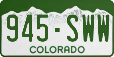 CO license plate 945SWW