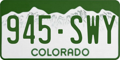 CO license plate 945SWY