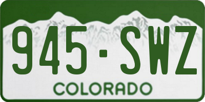 CO license plate 945SWZ