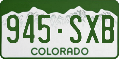 CO license plate 945SXB