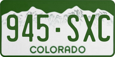 CO license plate 945SXC