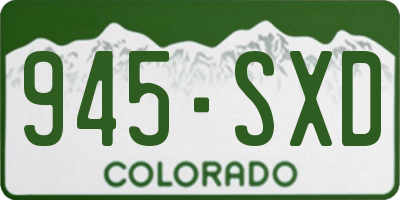CO license plate 945SXD