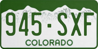 CO license plate 945SXF
