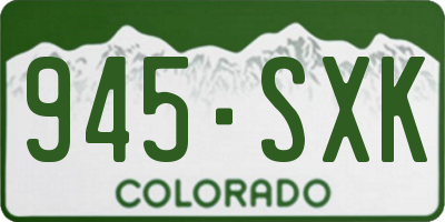 CO license plate 945SXK