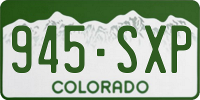 CO license plate 945SXP