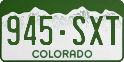 CO license plate 945SXT