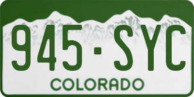 CO license plate 945SYC
