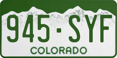 CO license plate 945SYF