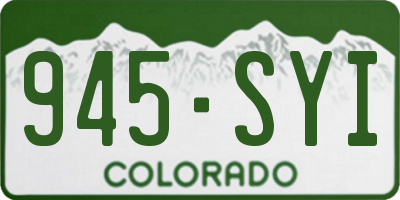 CO license plate 945SYI