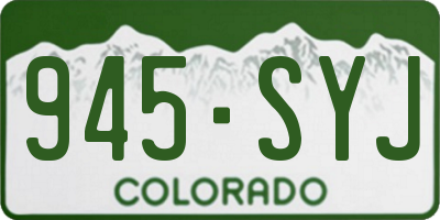 CO license plate 945SYJ
