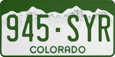 CO license plate 945SYR