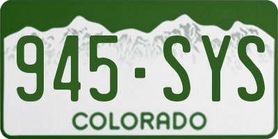 CO license plate 945SYS