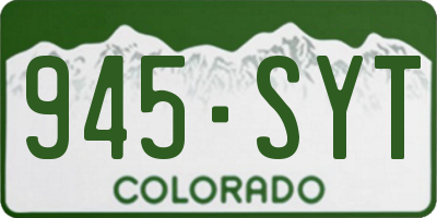 CO license plate 945SYT