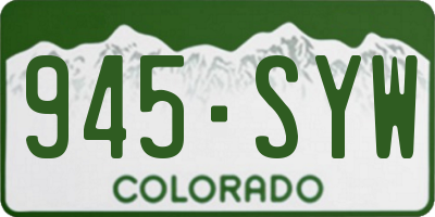 CO license plate 945SYW