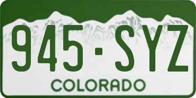 CO license plate 945SYZ