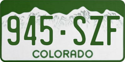 CO license plate 945SZF