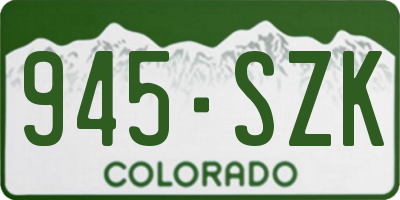 CO license plate 945SZK