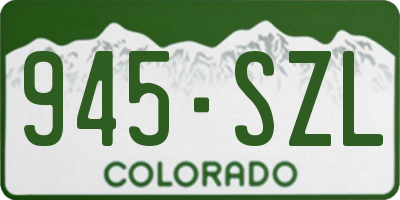 CO license plate 945SZL