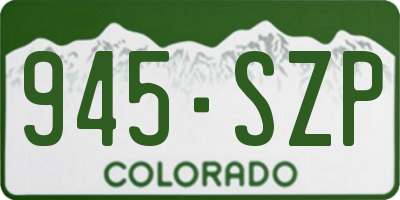 CO license plate 945SZP