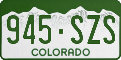 CO license plate 945SZS