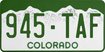 CO license plate 945TAF