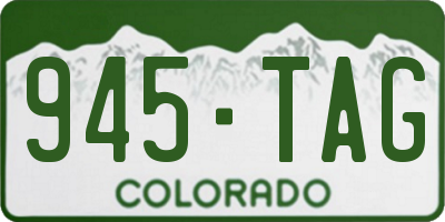 CO license plate 945TAG