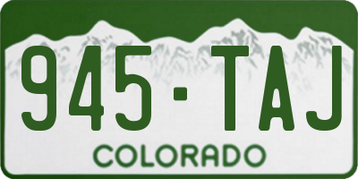 CO license plate 945TAJ