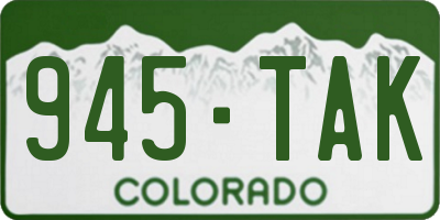 CO license plate 945TAK